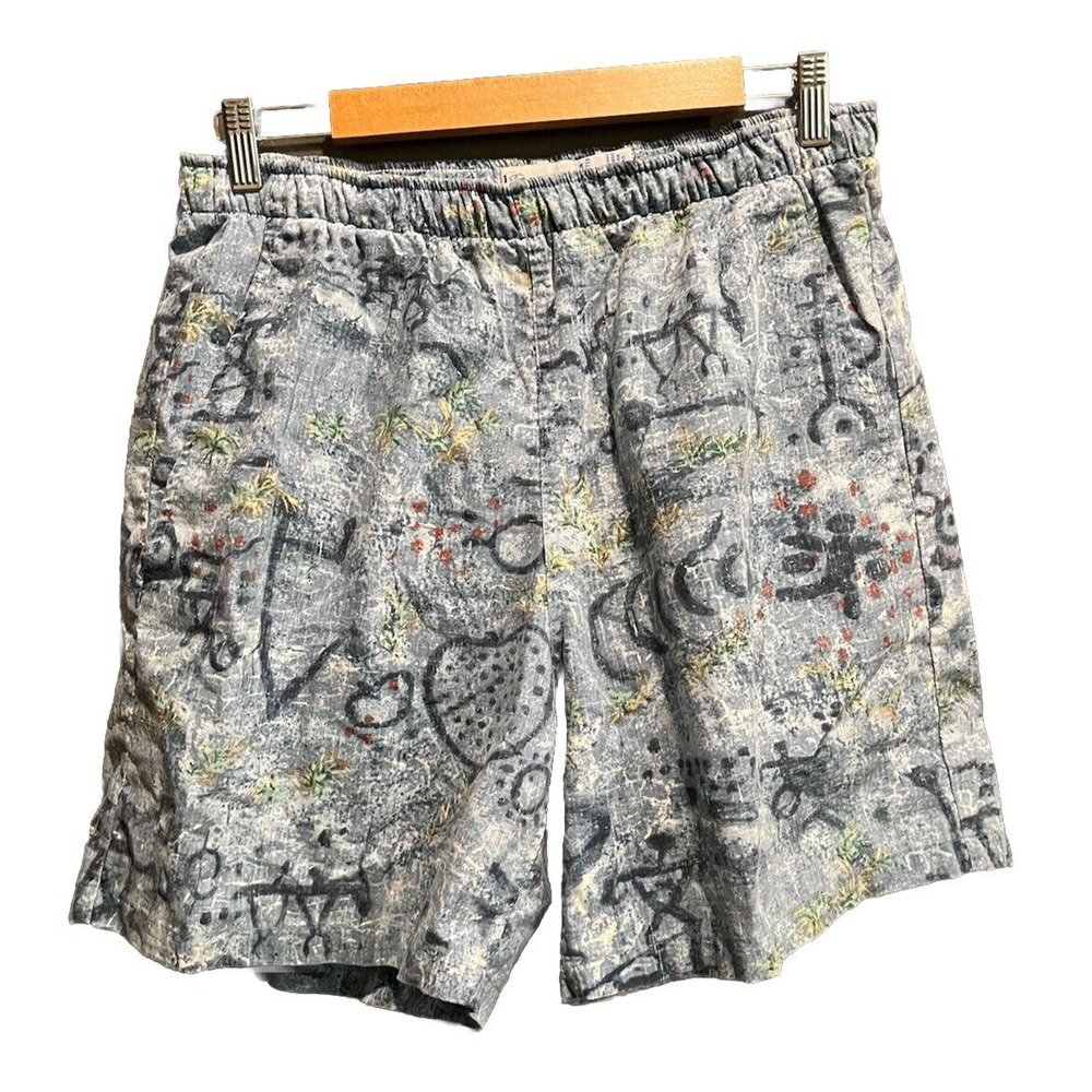 Reyn Spooner Mens Blue Hawaiian Petroglyph Swim Shorts Size M Activewear